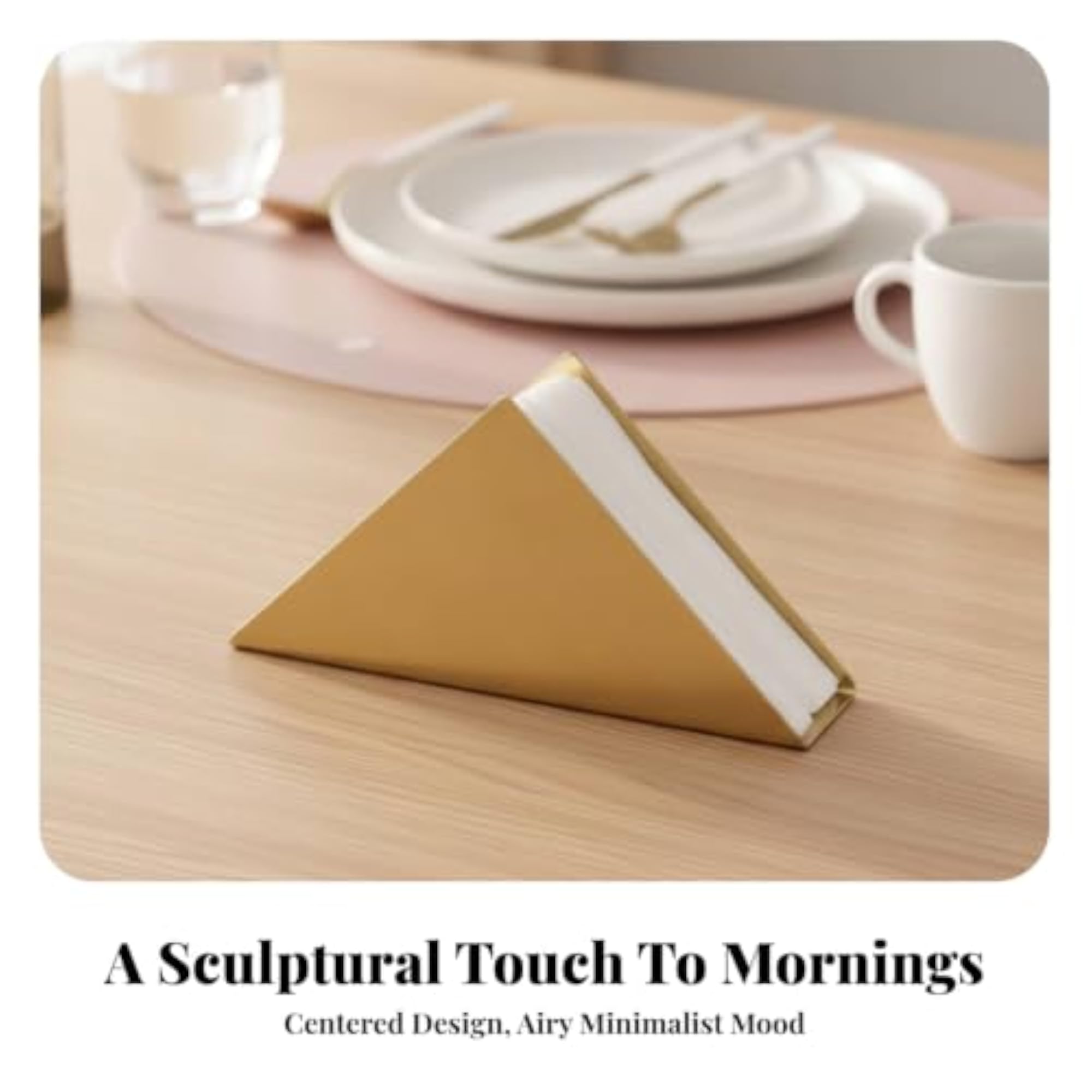 Compact Paper Napkin Holder, Minimalist Brushed Metal Design
